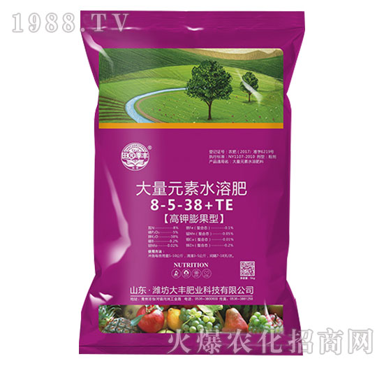 高鉀膨果型大量元素水溶肥料8-5-38+TE-田園季豐-大豐肥業(yè)