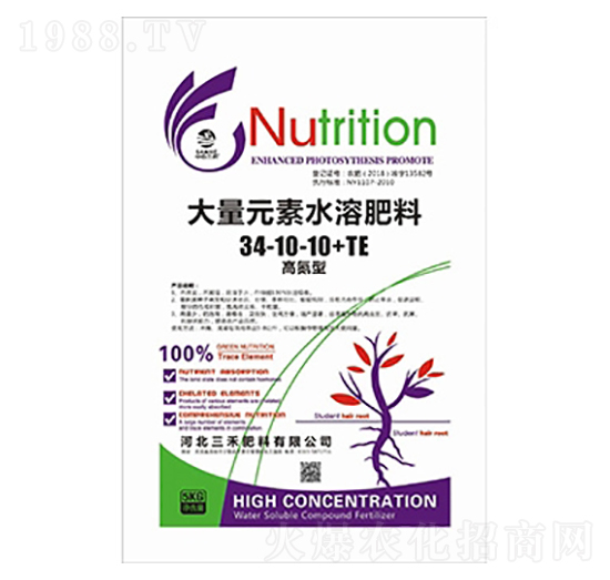 �ߵ��ʹ���Ԫ��ˮ�ܷ���34-10-10+TE-���r����