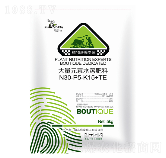 大量元素水溶肥料30-5-15+TE-祖瑪-允發(fā)化工