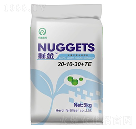 掘金大量元素水溶肥20-10-30+TE-禾迪