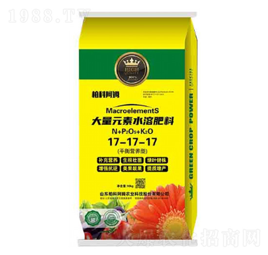 平衡營(yíng)養(yǎng)型大量元素水溶肥料17-17-17-柏科阿姆